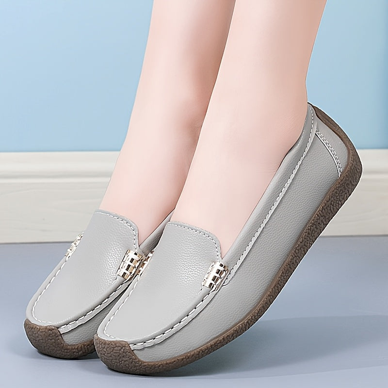 Women's Slip-On Loafers Synthetic Casual Shoes Black All-Season