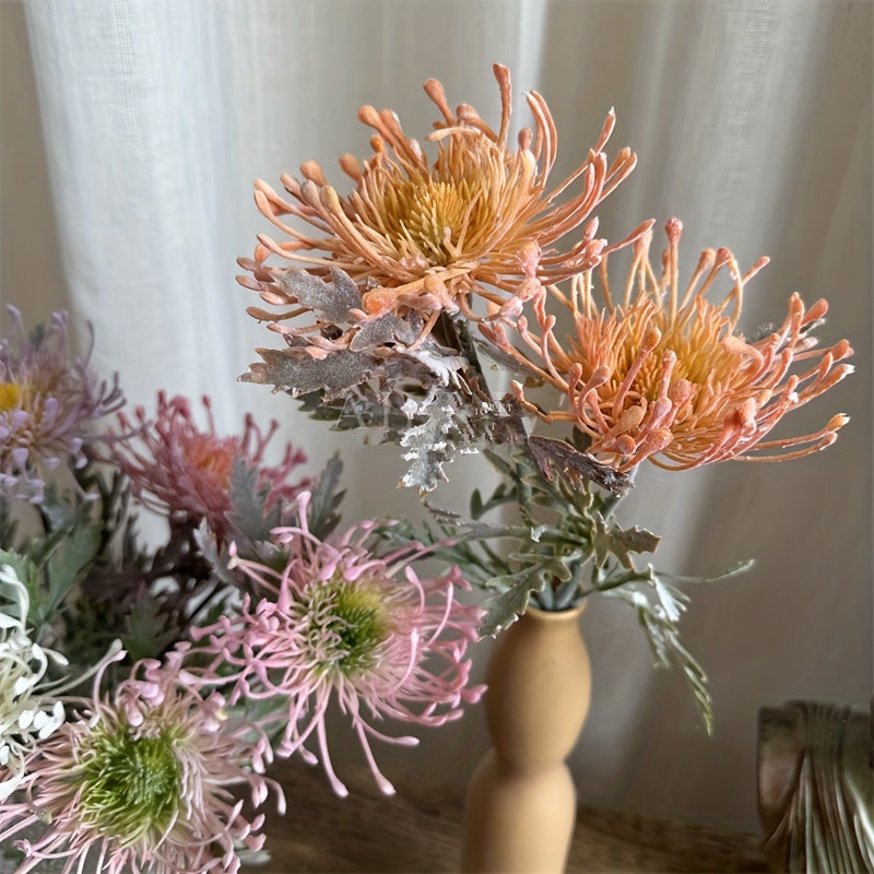 Artificial Chrysanthemum Flower with 2 Blooms for Weddings Home Decor and Photography Props
