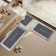 Set of 3 Non-Slip Diatomaceous Earth Bathroom Floor Mats Quick-Drying Soft for Shower Tub Door Outdoor