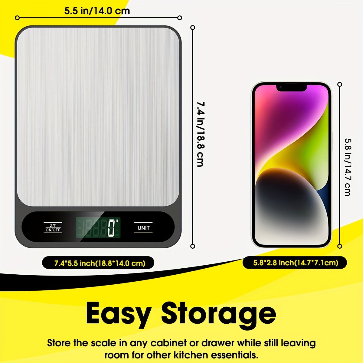 Black Food Scale 22lb/10kg with Precise Graduation for Baking Cooking and Weight Loss