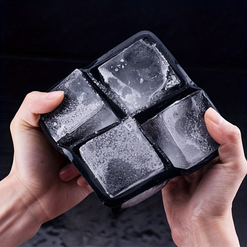 Large Silicone Ice Cube Tray with Lid, Stackable, Easy Release for Cocktails