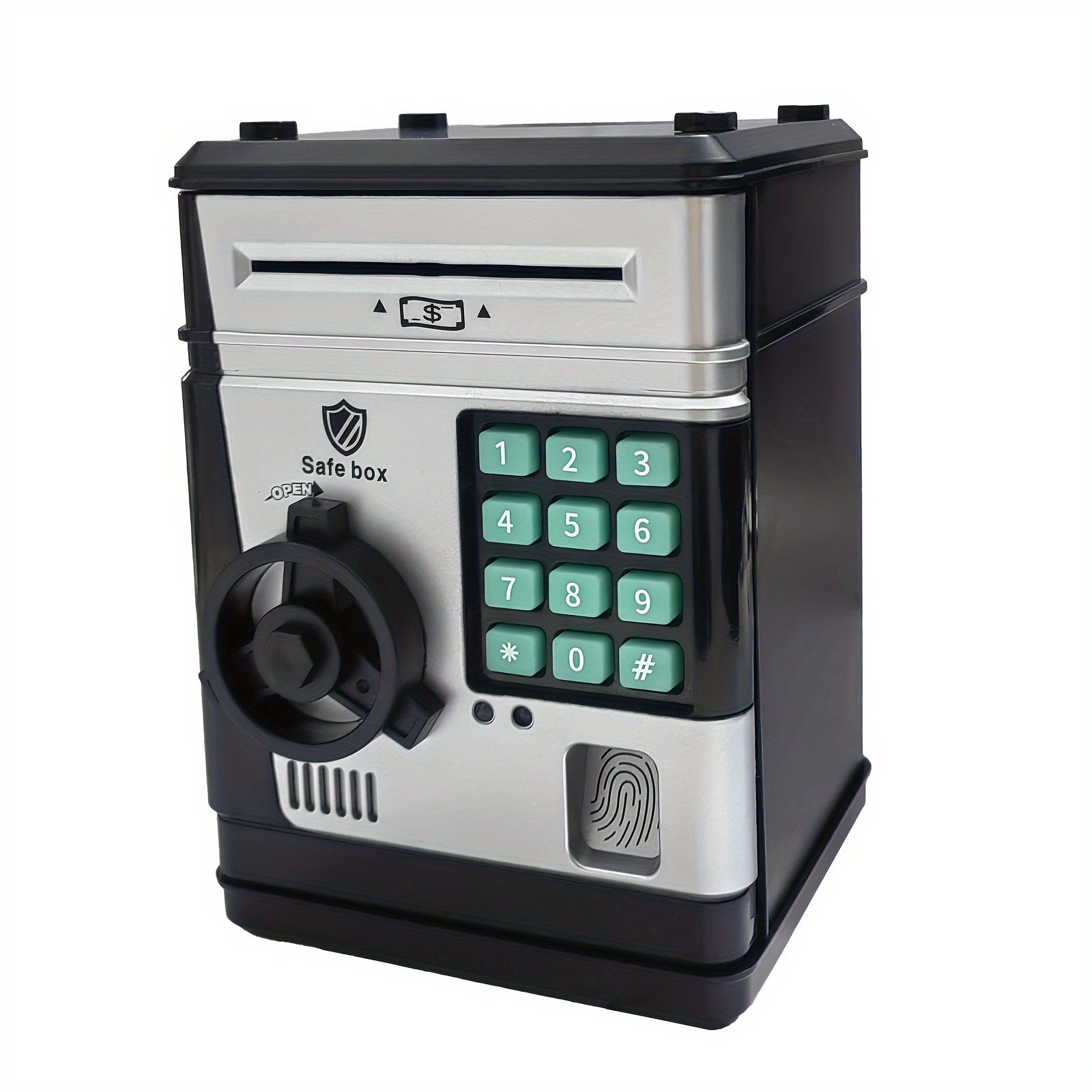 ABS Resin Piggy Bank for Kids with Password Lock Black 6+ Gift Holiday Birthday