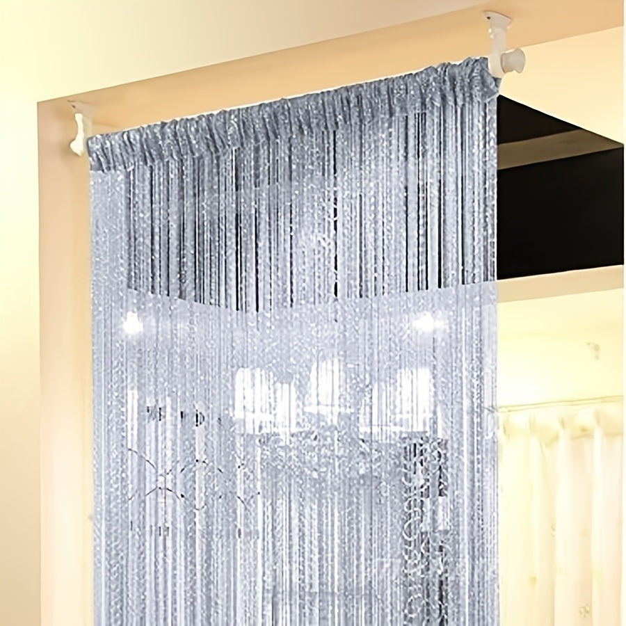 Orange and Yellow Beaded Curtain Polyester Sheer Door Hanging for Living Room Bedroom Wedding Entrance