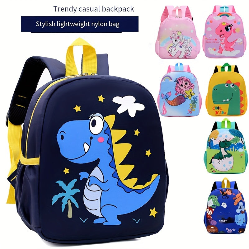 Kids' Nylon Backpack for Boys and Girls Ages 3-14 with Embossed Design and Multiple Zippers