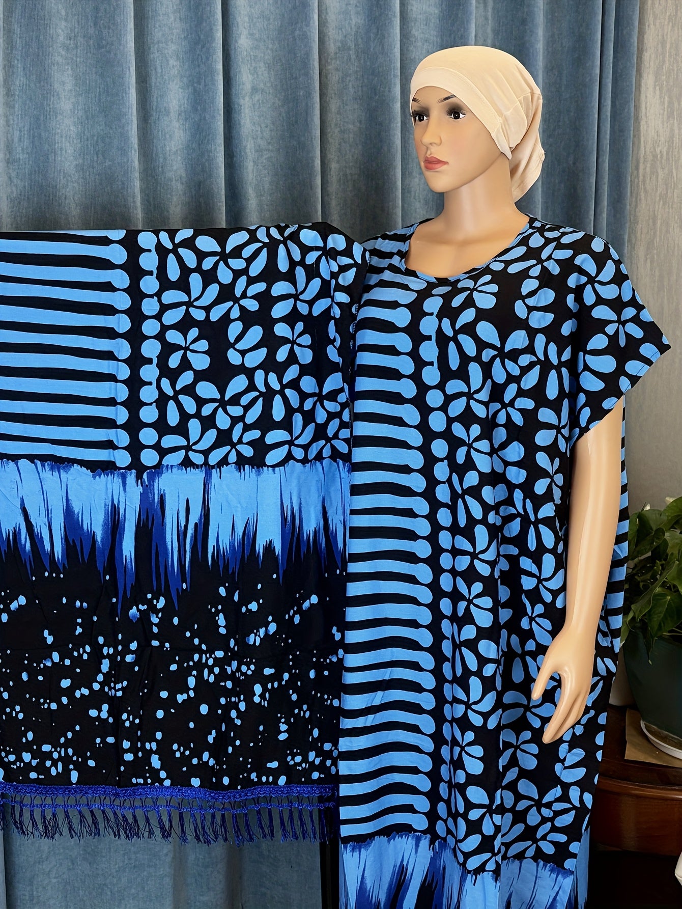 Women's Retro Short Sleeve Two-Piece Dress Set with Scarf and Elegant Style