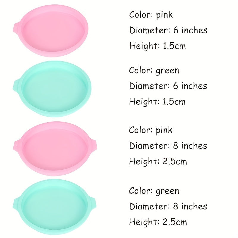 Set of 4 Silicone Cake Molds Round Non-Stick Baking Tools for Cakes and Pastries