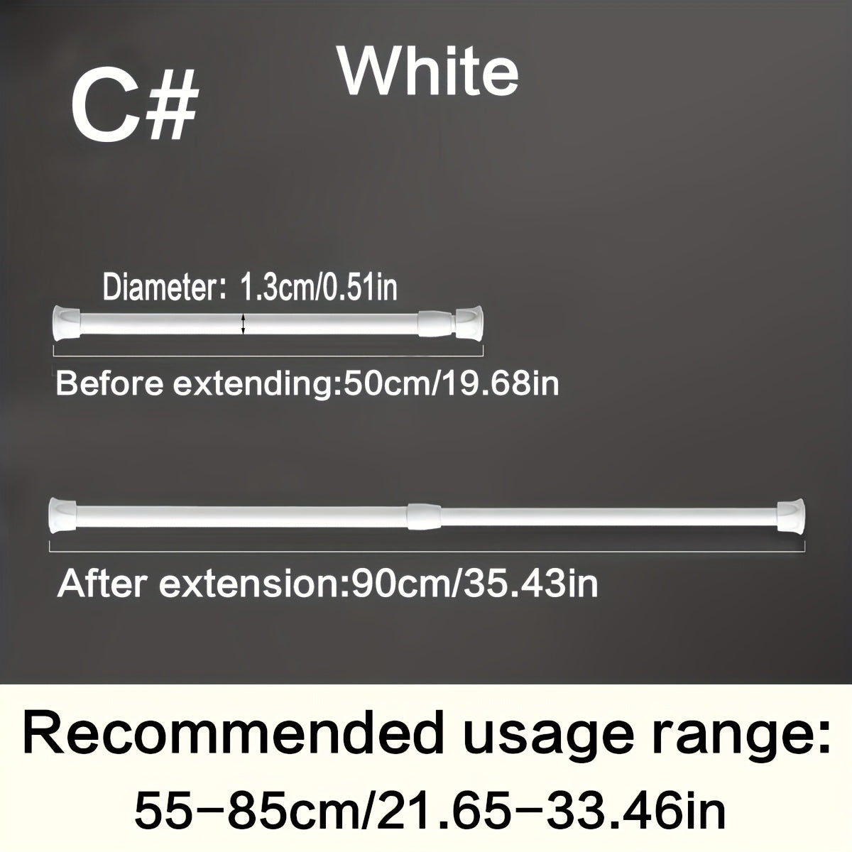 Oson, burg'ulashsiz o'rnatish uchun metalldan yasalgan hammom uchun teleskopik tayoq. Bu sochiq tutgichi, dush pardasi tayoqchasi yoki boshqa hammom aksessuarlarini sifatida ishlatilishi mumkin.