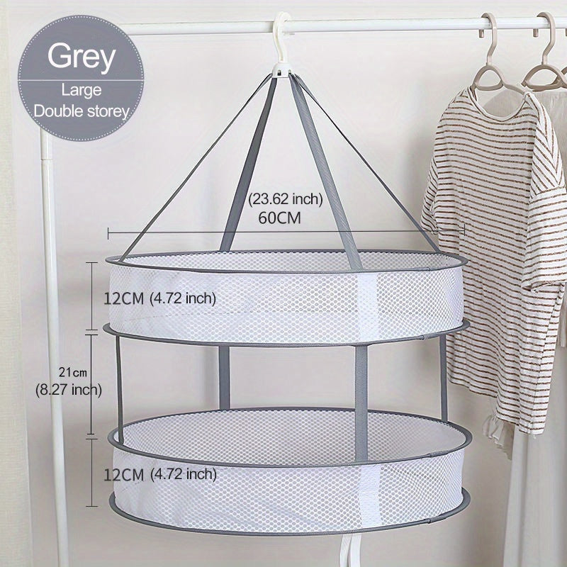 Foldable Hanging Sweater Drying Net with Anti-Deformation Basket for Shirts Socks Underwear