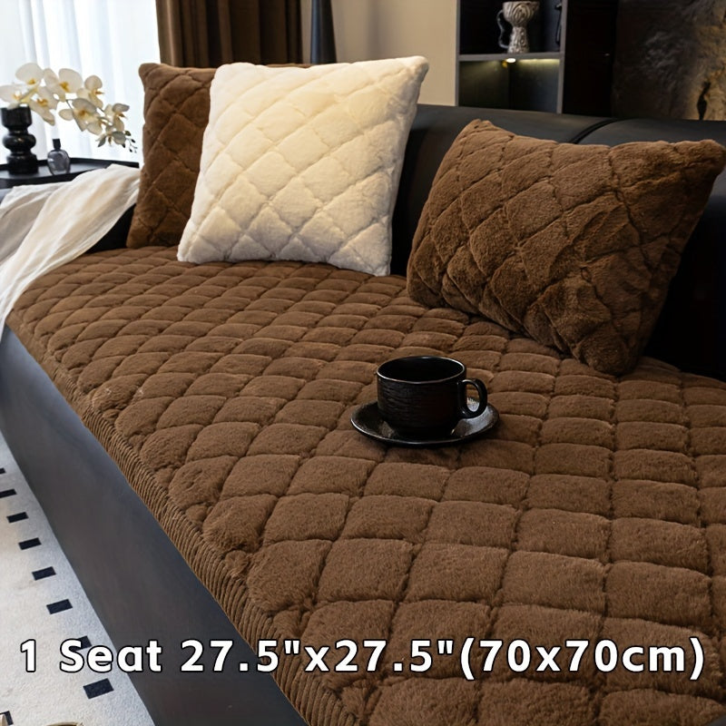 Zamonaviy to'qilgan divan qoplamasi, uy hayvonlari uchun qulay, mashinada yuviladigan, sirpanmaydigan, turli mebel o'lchamlari va uslublari uchun qalin polyester himoyasi, uy yoki ofis bezaklari uchun.