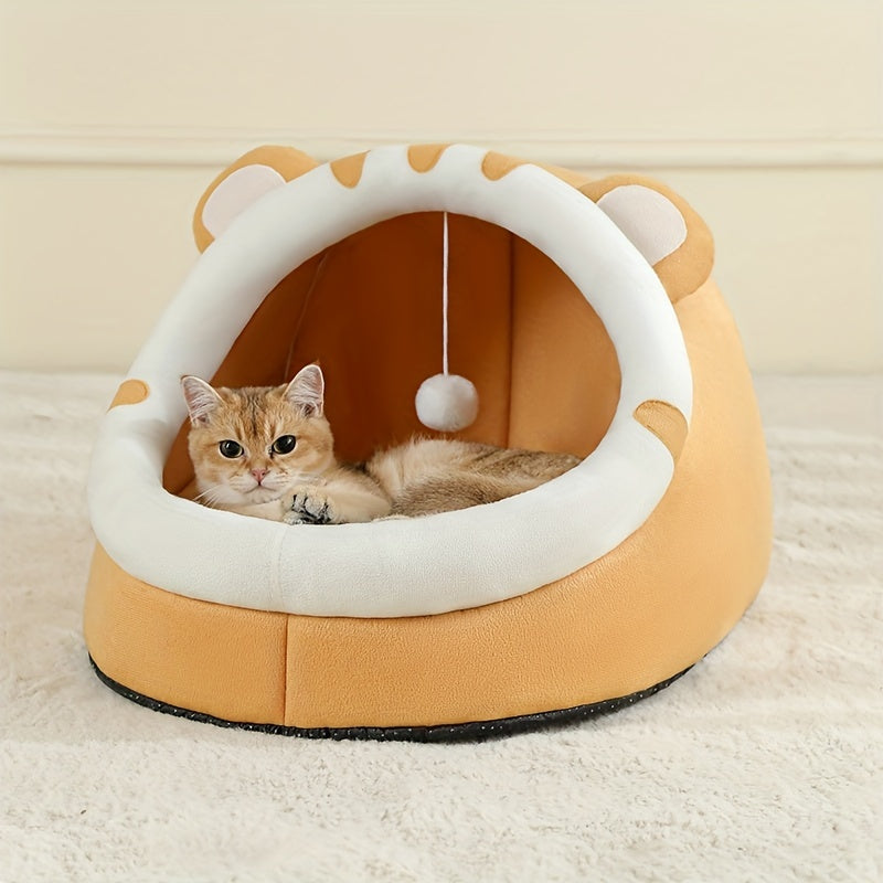 Polyester Fiber Cat Bed with Soft Cushion All-Season Small to Large Cats