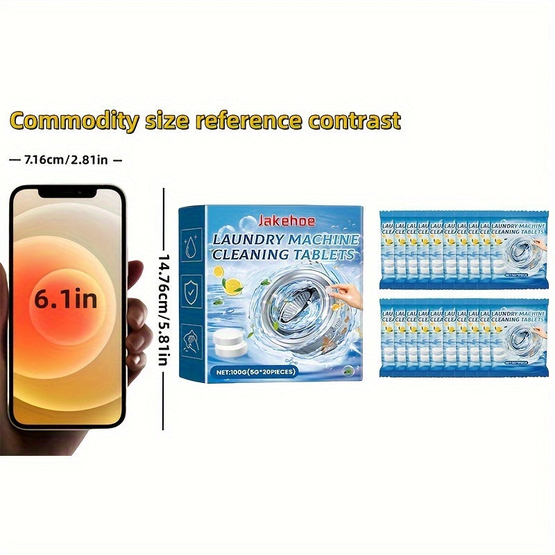 20 Laundry Machine Cleaning Tablets for RVs and Homes Deep Clean Odor Removal