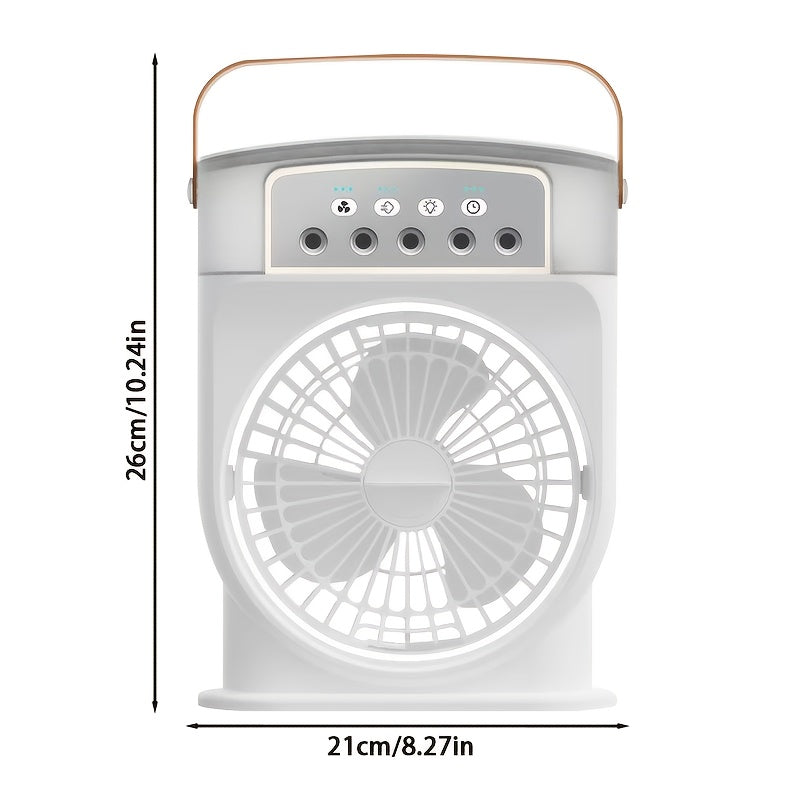 600ml tankli USB Spray Fan, LED chiroq, cheksiz tezlikni boshqarish, uy/ofis/yotoqxona uchun portativ.
