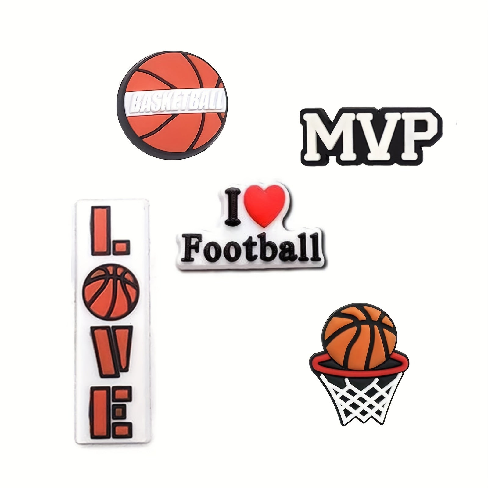 52Pcs Sports Theme DIY Decoration Elements for Shoes Bags Bracelets