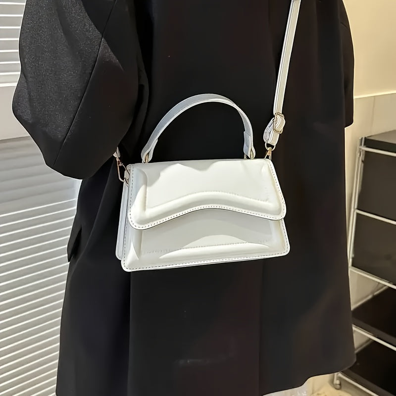 Мини-сумка для женщин из однотонного ПУ с плечевым ремнем через плечо