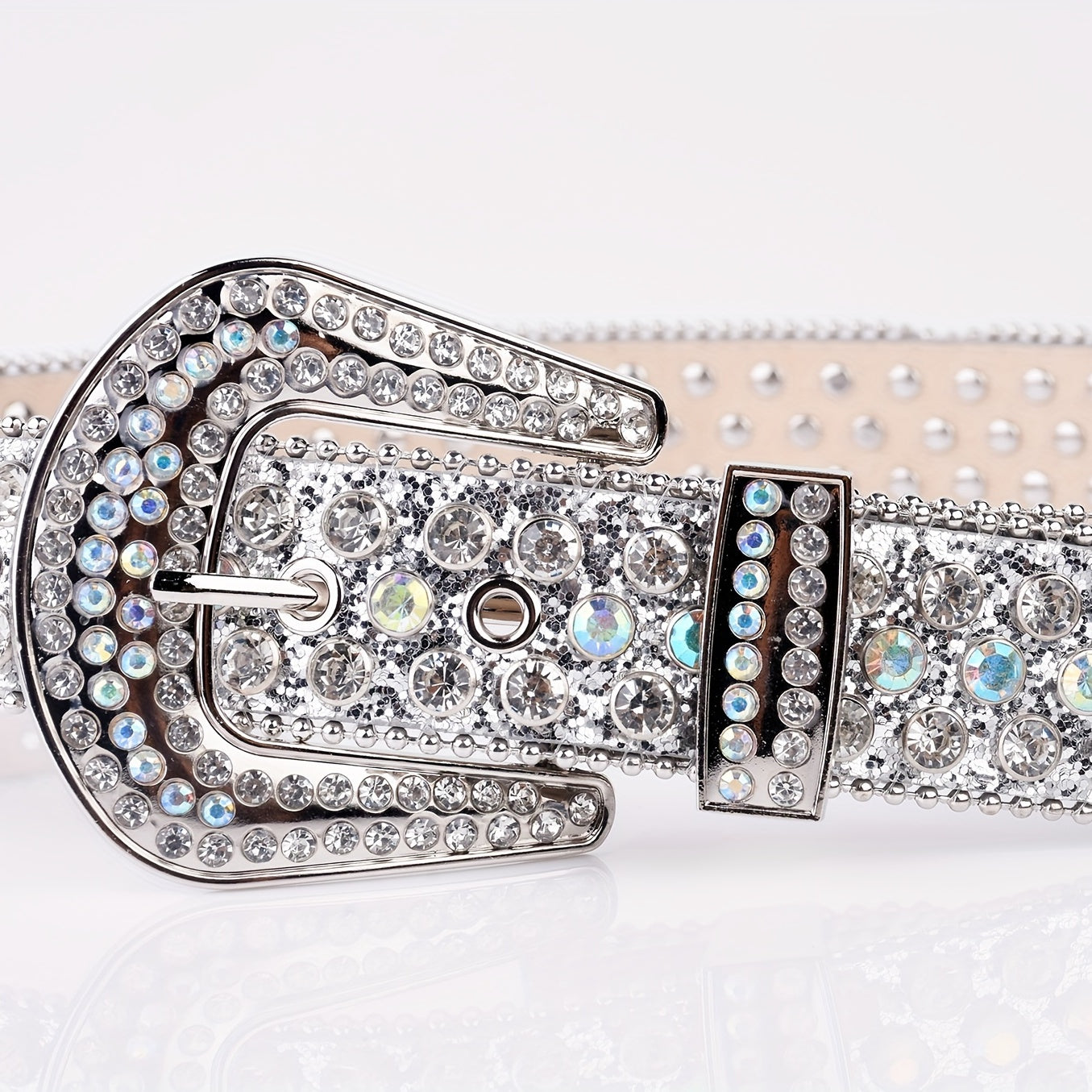 Girls Glitter Crystal Embellished Jeans Belt with Western Cowboy Style