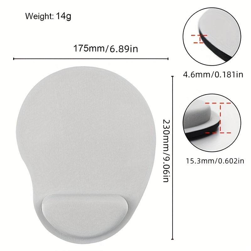 Ergonomic EVA Wrist Support Cushion with Memory Foam Mouse Pad for Office or Computer Use