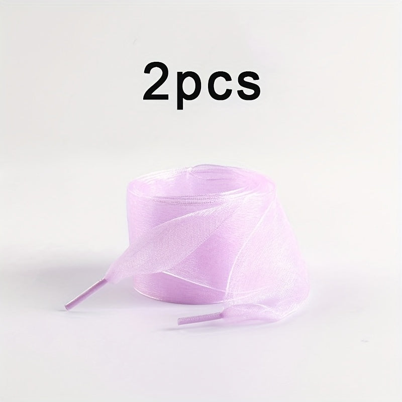Unisex Flat Satin Silk Shoe Laces Candy Color Canvas Shoe Laces