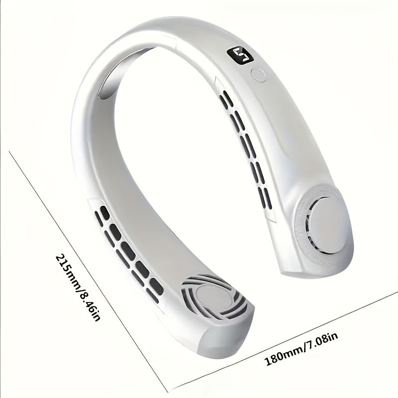2025 Mini Neck Fan Bladeless USB Rechargeable Portable Cooling for Sports Camping Travel