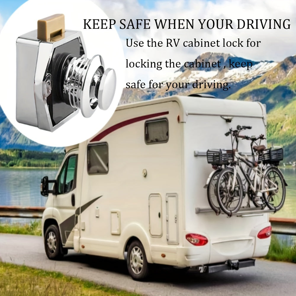 5 Pack RV Push Button Cabinet Locks Keyless Mortise Latches for RVs Boats Camper Travel Trailers