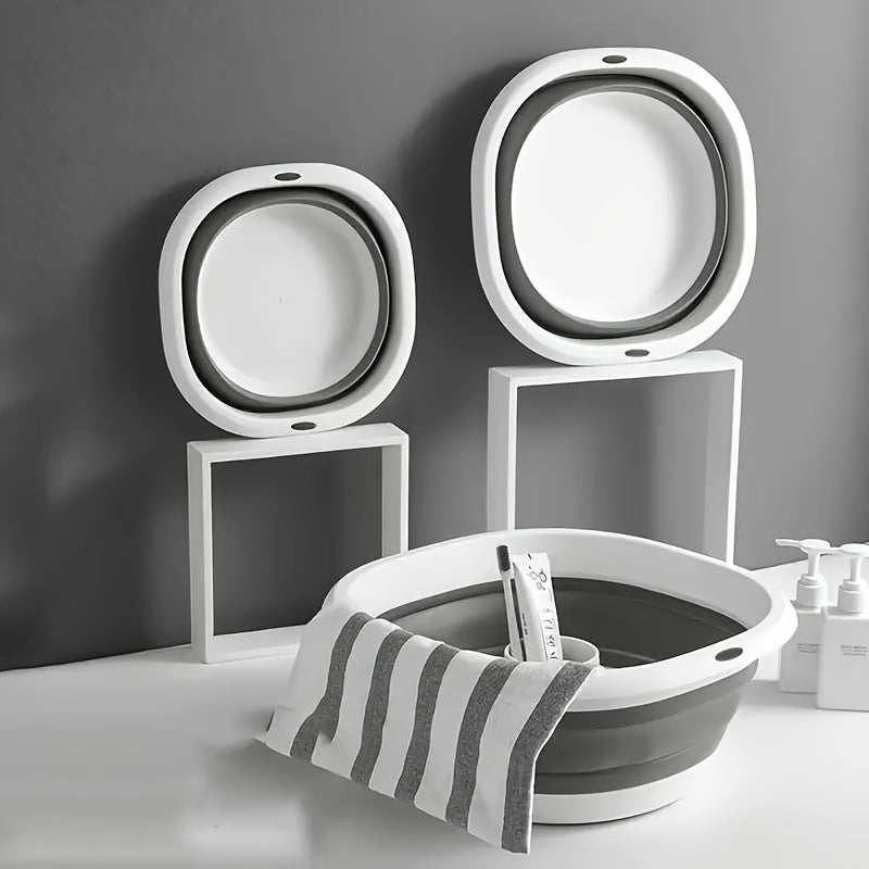 Set of 3 Multi-Functional Plastic Folding Washbasins for Vegetable, Footbath, and Foot Use