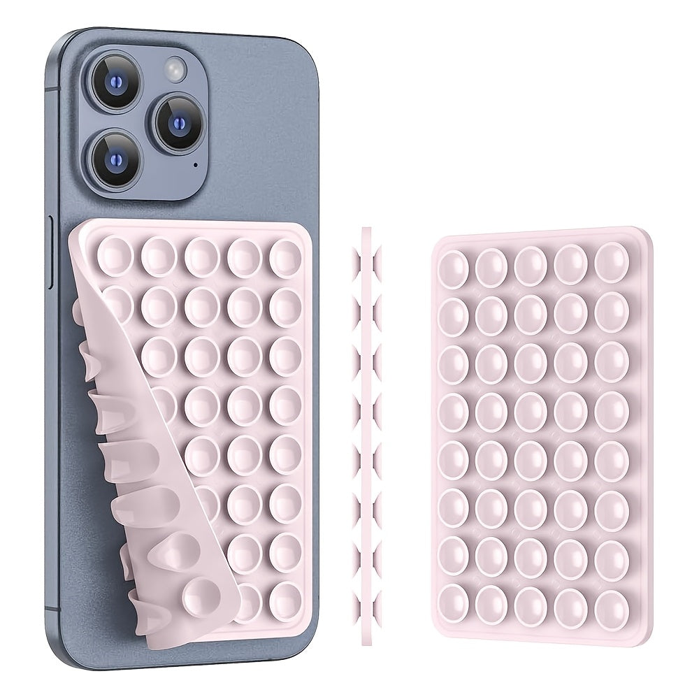 Double-Sided Silicone Suction Cup Phone Holder for iPhone Android Adjustable Angle Compact Design