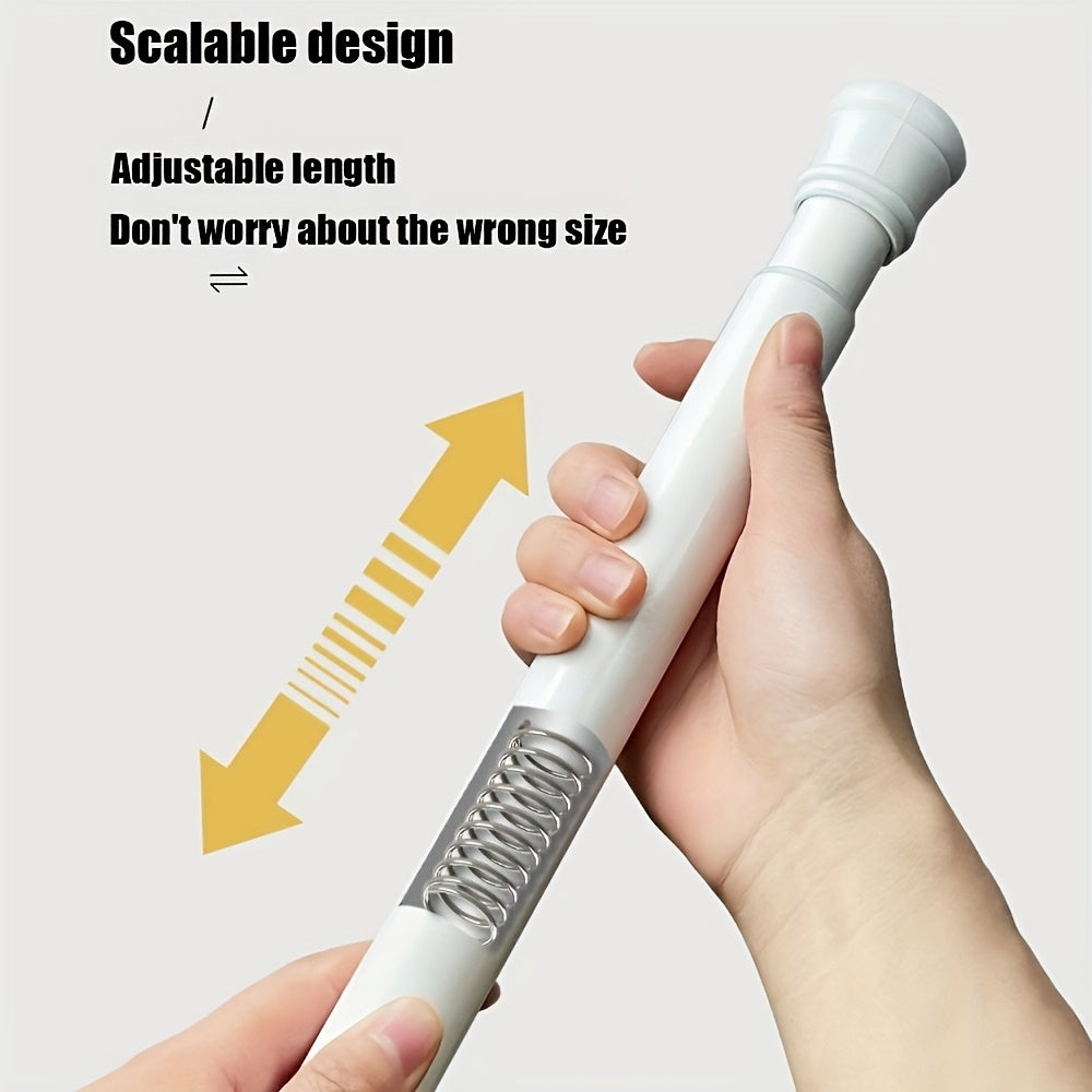 Barra de cortina telescópica de metal ajustable con tensión de resorte, diseño sin taladro para ducha y ventana