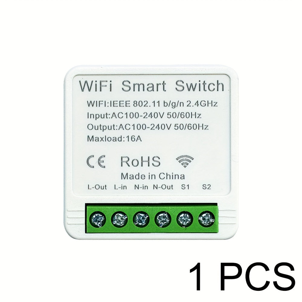 16A WiFi Smart Switch Compatible with Alexa Google Home Remote Voice Control DIY Mode LAN Control Without Hub