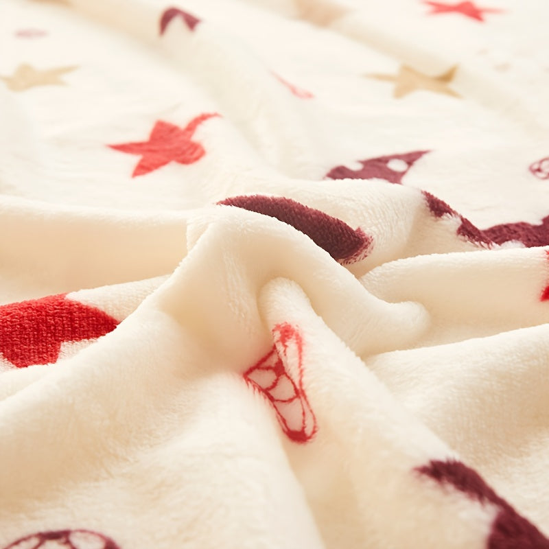 Floral Flannel Throw Blanket Soft Cozy All-Season Couch Bed Office Car