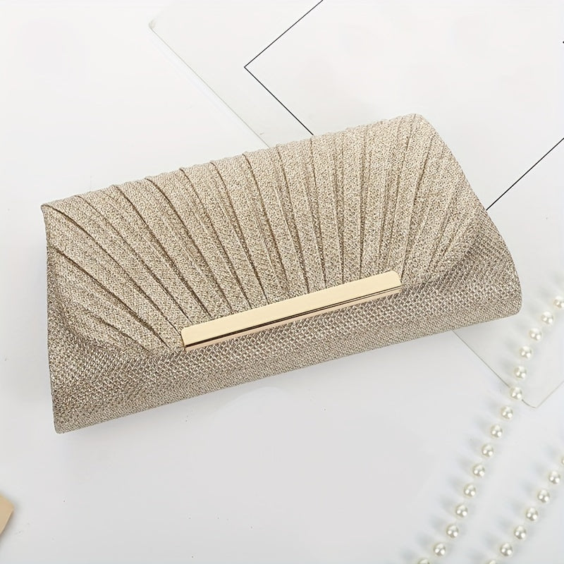 Glitter Evening Clutch Bag with Phone Lipstick Makeup Pouch