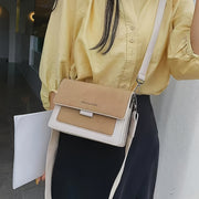 Ayollar uchun bej va jigarrang crossbody sumkasi, sozlanadigan kamar bilan, geometrik PU