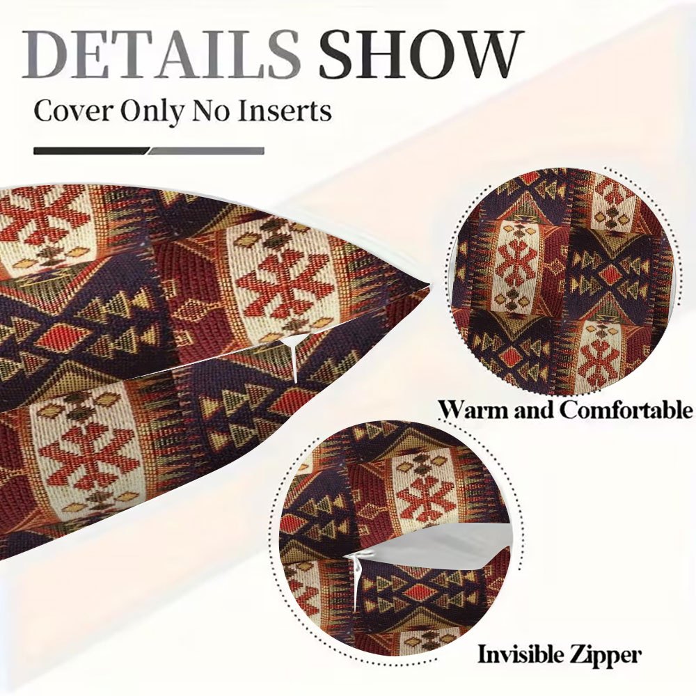 Boho Chic Double-Sided Ethnic Patchwork Throw Pillow Covers 30x50 cm Soft Plush