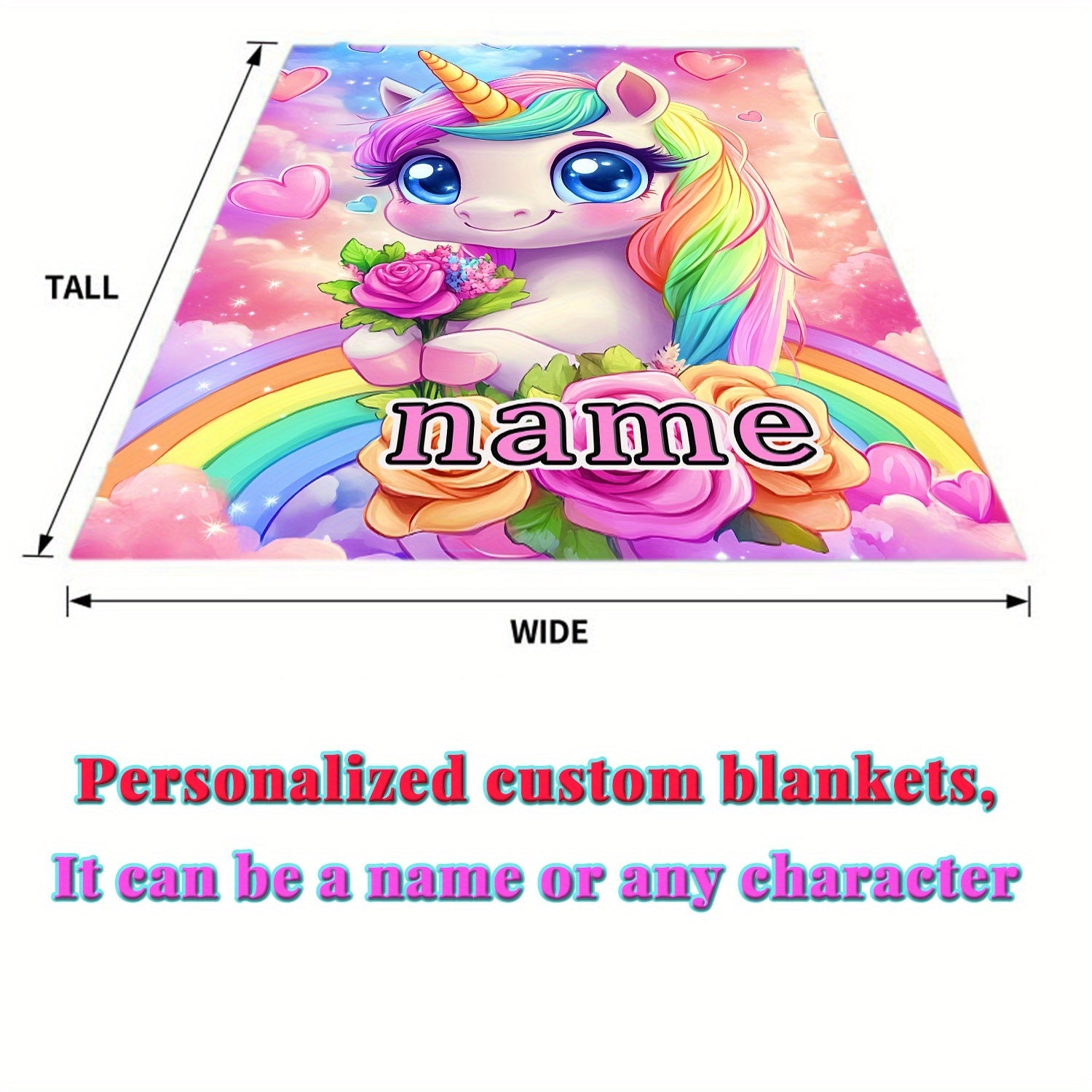 Personalized Mythical Creature Fleece Blanket Soft Cozy Gift for Sofa Bed Travel