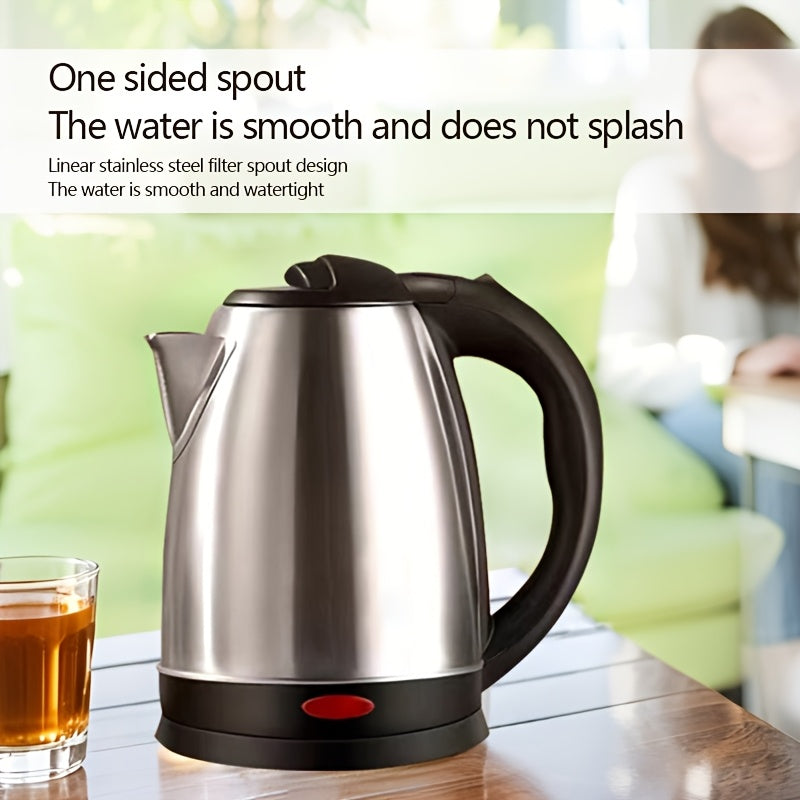 Stainless Steel Electric Kettle 2L Fast Boil 1500W Black Handle