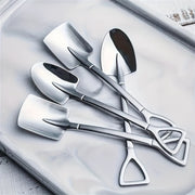 4-Piece Stainless Steel Dessert and Soup Spoon Set with Waterproof Design and Utility Hooks