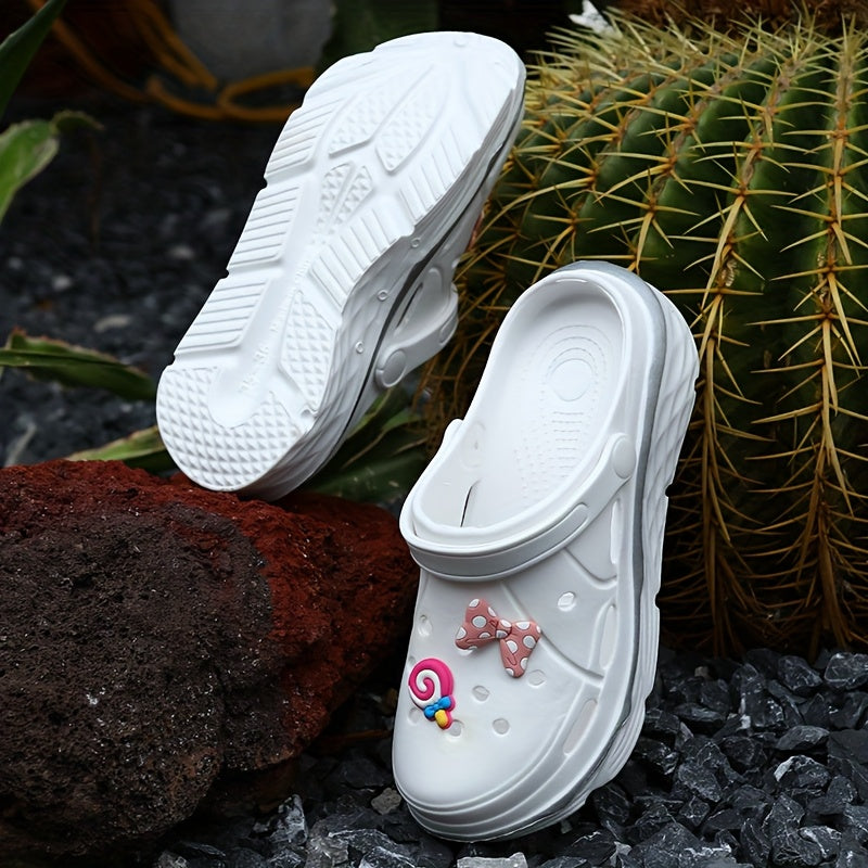 Women's Pink Floral Bow Sandals Lightweight EVA All-Season Platform