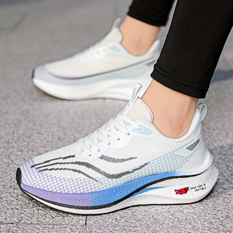 Men's Running Shoes with Gradient Striped Design Lightweight Casual Sneakers for Outdoor Training