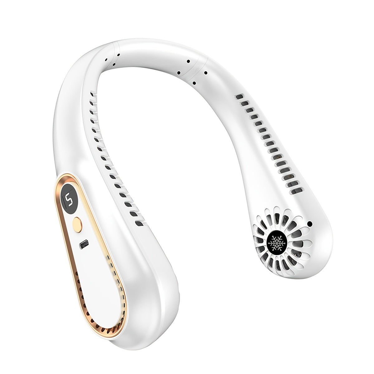 Portable Digital Neck Fan Bladeless USB Rechargeable 1200mAh Battery for Outdoor Camping Home