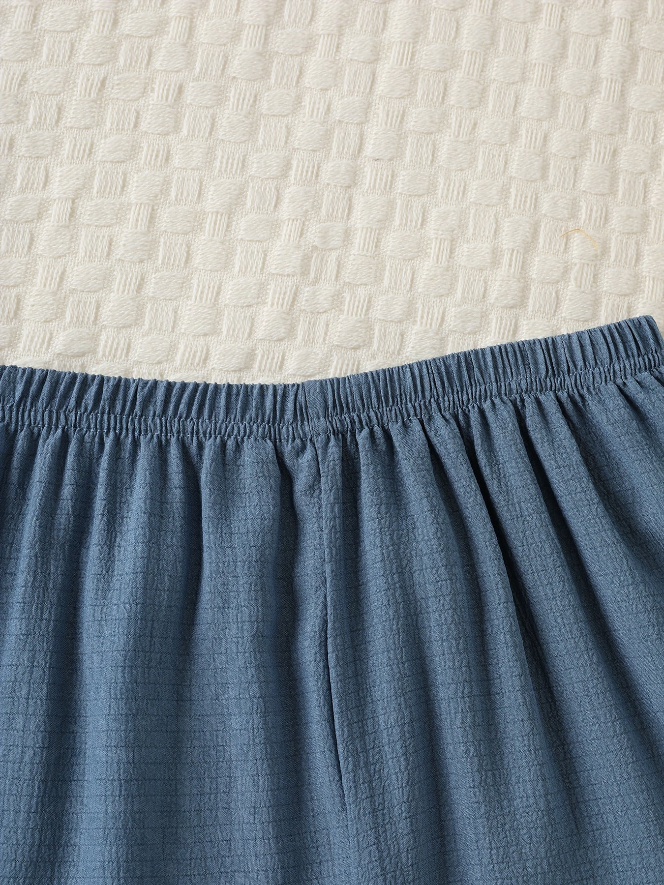 Women's Summer Pajama Set Short Sleeve Button-Up Top with Lapel Collar and Elastic Shorts