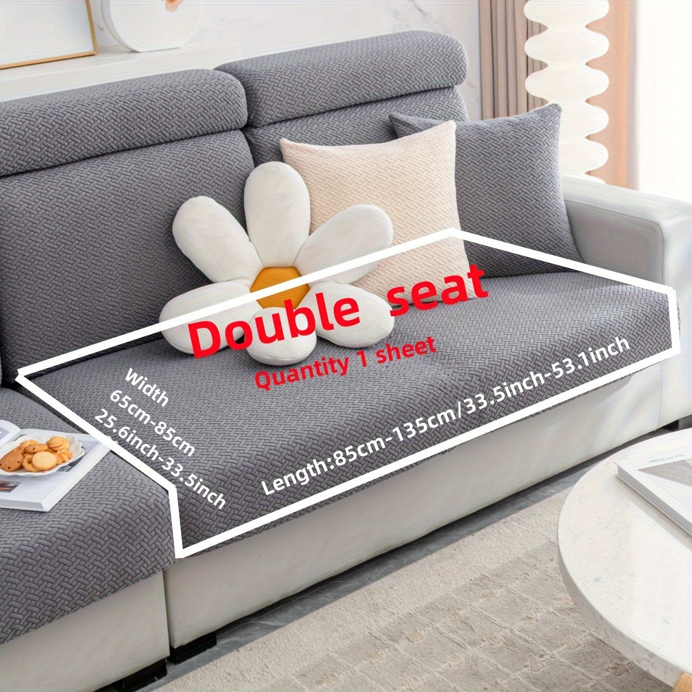 Checkered Polar Fleece Sofa Cover Universal Fit Machine Washable Multi-Purpose