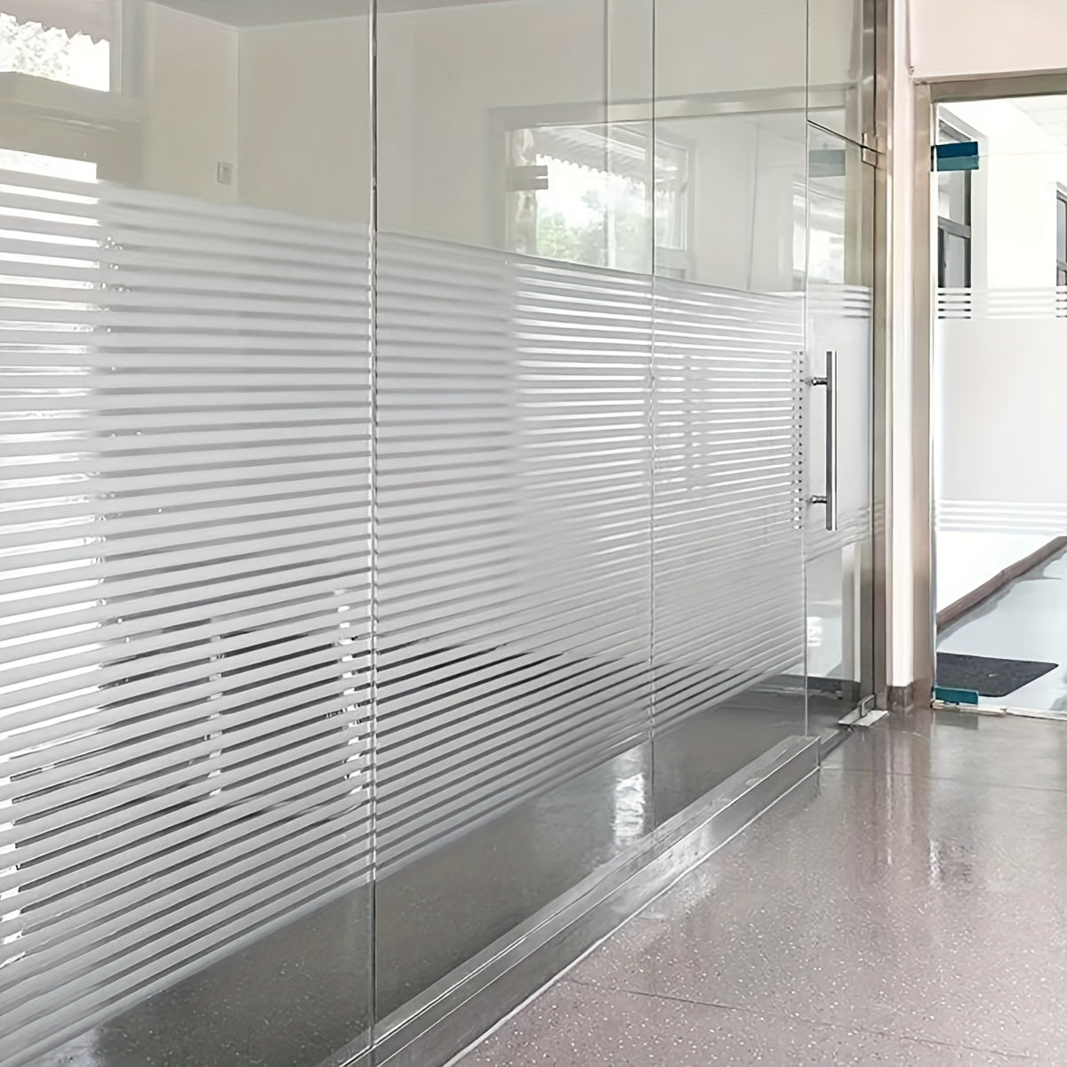 Stripe Glass Window Film 1 Roll UV Protection Static Cling Privacy Decor