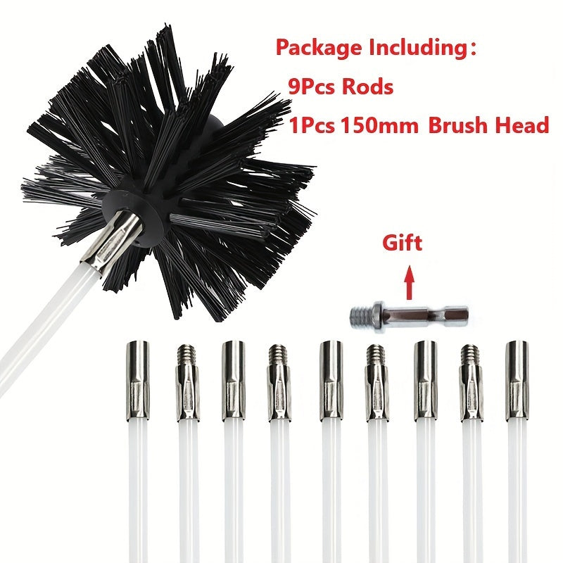 Dryer Vent Cleaning Brush Kit with Flexible Rods and Extendable Lint Remover