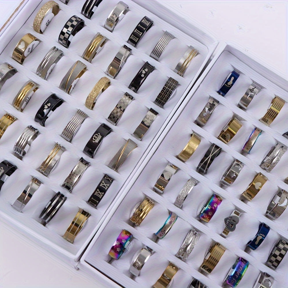 20 Pairs Stainless Steel Heart Cutout Rings for Couples Weddings Parties