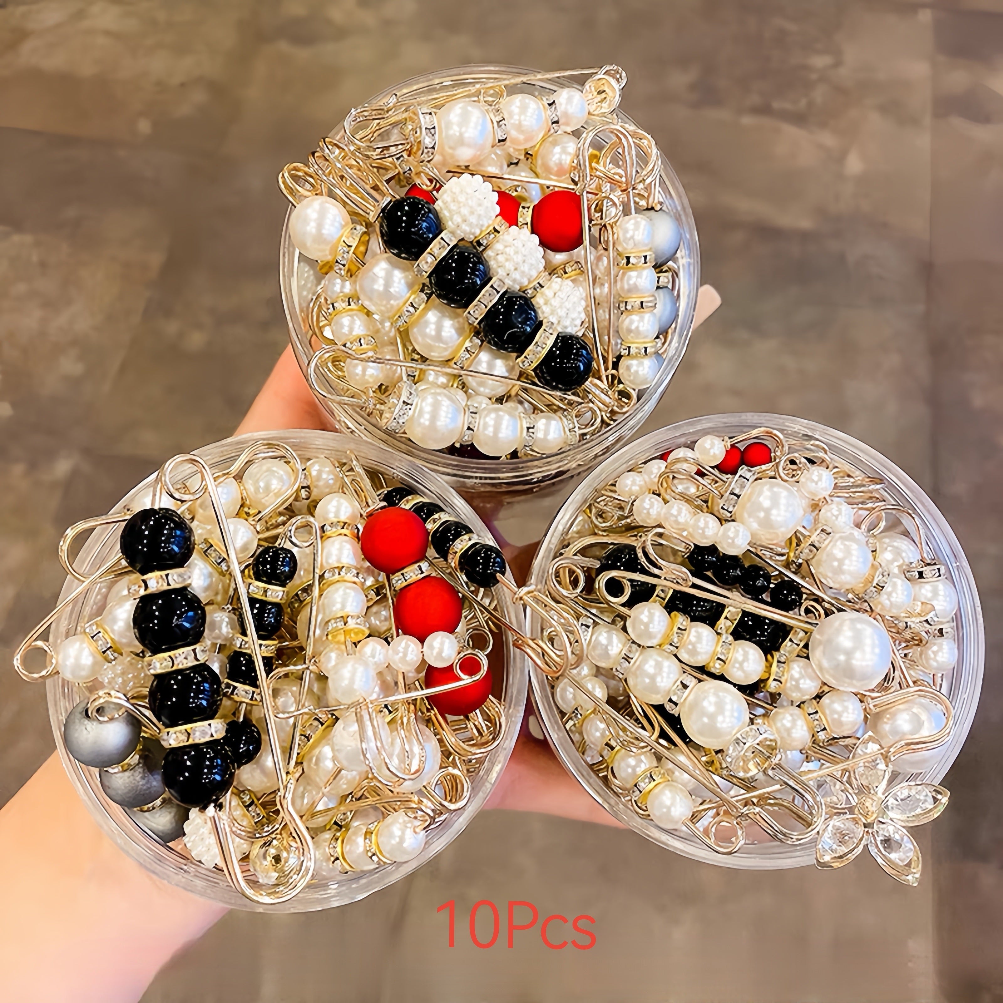 Moslashuvchan faux marjon belbogʻi skrt kliplar, yoritilishga qarshi tokchalar, kiyimlar uchun broshlar, 10 yoki 20 ta to'plam