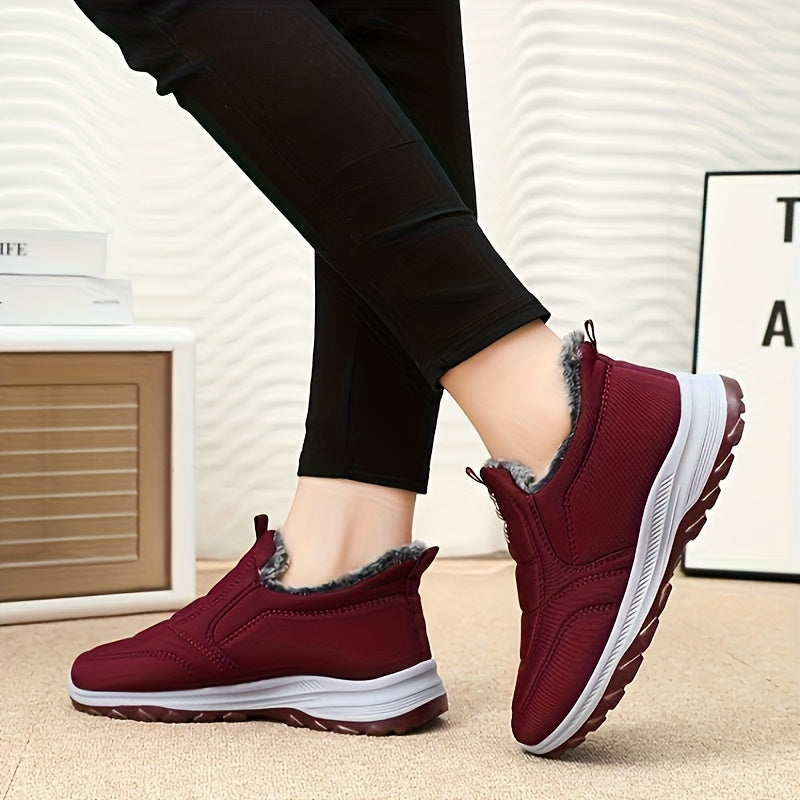 Women's Fleece-Lined Ankle Boots Short Boots for All Seasons