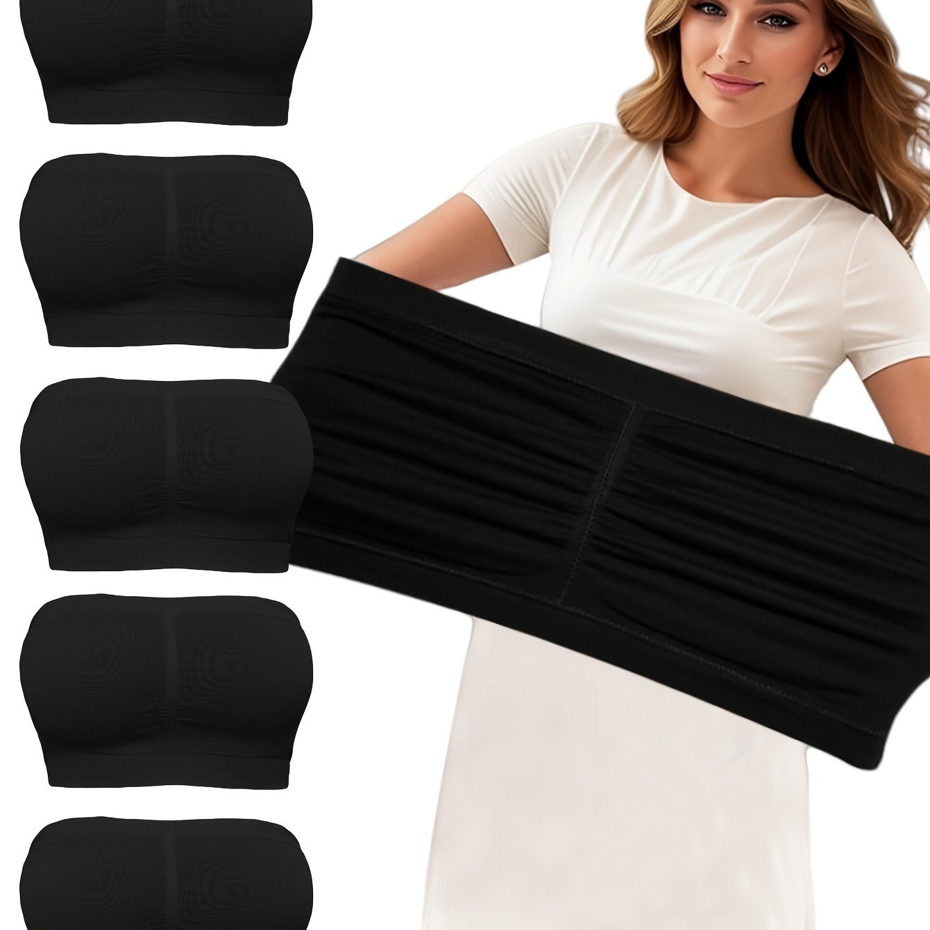 Plus o'lchamli shuningdek, simsiz, bo'shliqsiz sport bralar, 5 ta paket