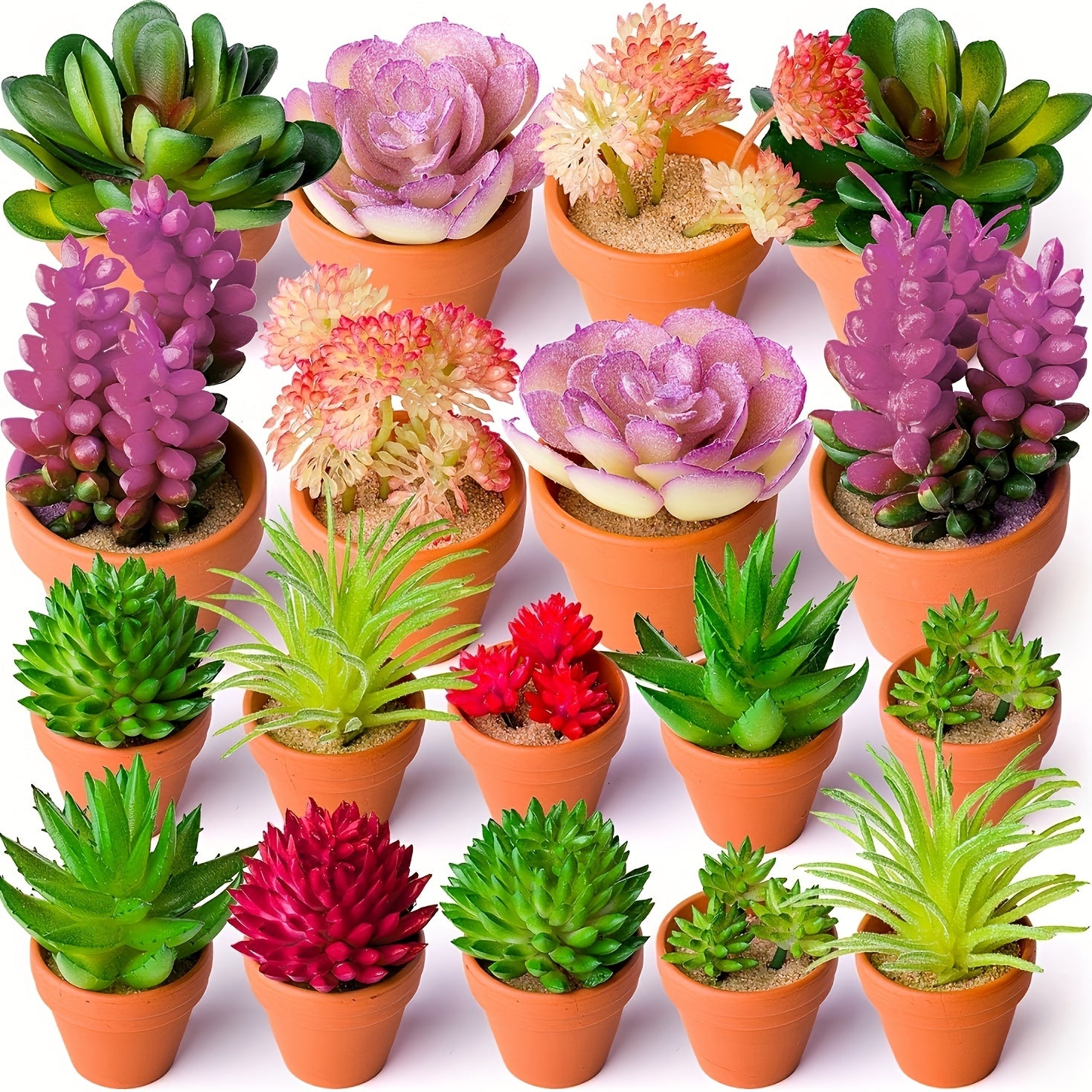 27-Piece Mini DIY Succulent Artificial Plant Arrangements for Indoor Outdoor Decor