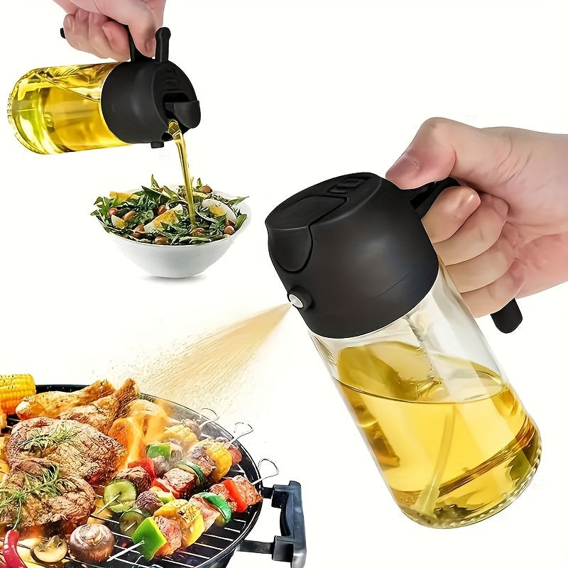 Glass Olive Oil Sprayer Dispenser 15.89oz PVC-Free Kitchen Cooking BBQ Baking