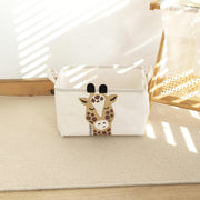 Foldable Cartoon Storage Basket with Handle and Multiple Compartments for Laundry and Toys