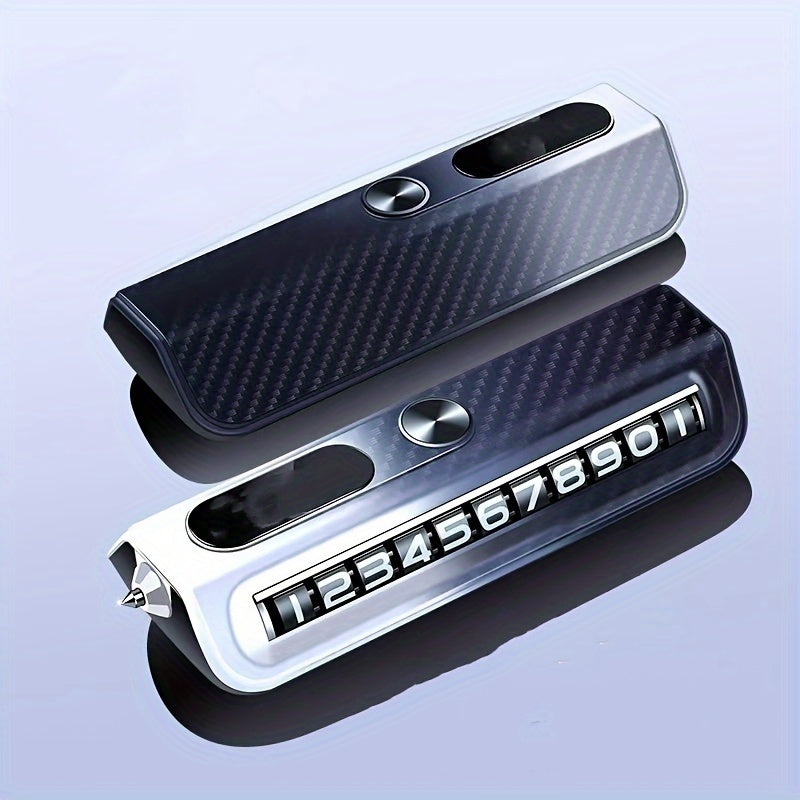 ABS Car Parking Number Plate with Safety Hammer and Mobile Phone Window Breaker Universal Fit