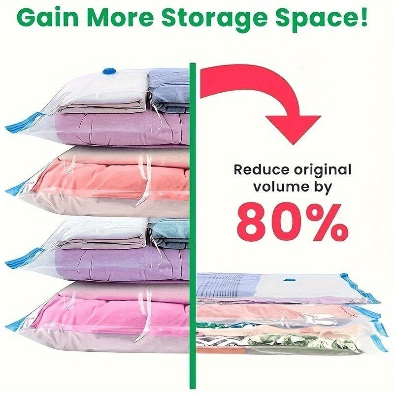 Extra Large Vacuum Storage Bags with Manual Pump 101.6cm x 152.4cm Heavy-Duty Compression for Clothes and Bedding